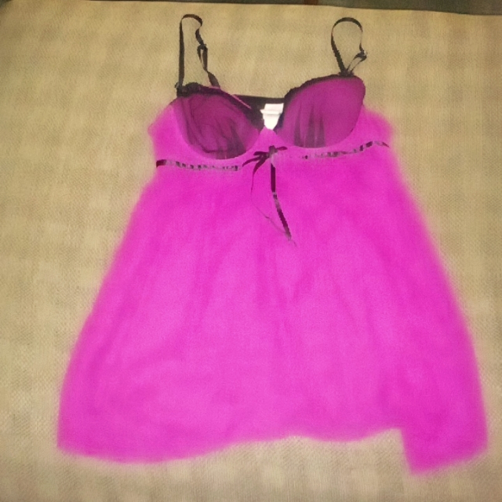 In bloom women's girls pink purple silky lingerie top size medium